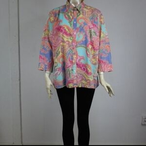 Beautiful vintage blouse Chaps, perfect for a Y2K or psychedelic look. Size L.
